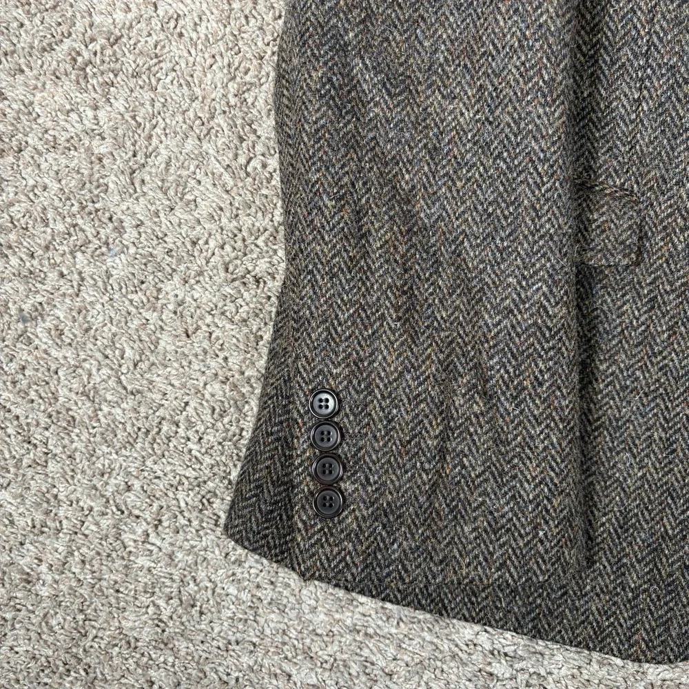 ASOS X Harris Tweed 42R 36x30 Suit Two Piece Brown Herringbone Tweed Old Money